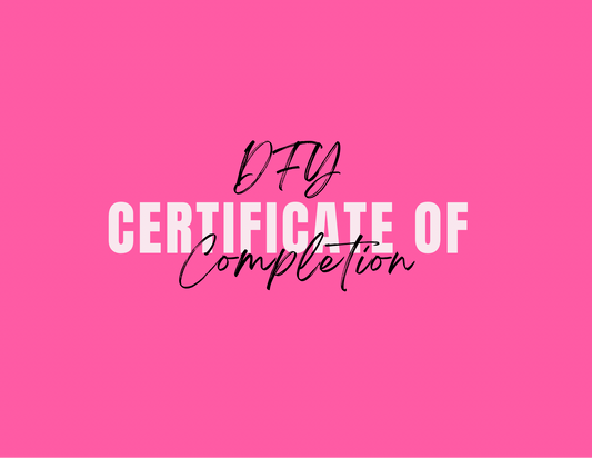 Editable Certificate of Completion